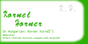 kornel horner business card